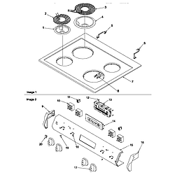 ARRS6550 Electric Slide-In Range Main top and backguard Parts diagram