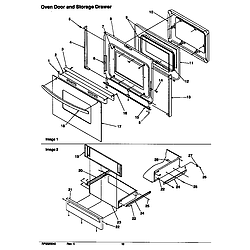 ART6510WW Electric Range Oven door and storage drawer Parts diagram