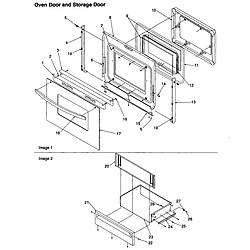 ART6511LL Amana ART6511LL Timer/Clock/ERC Oven door and storage door Parts diagram