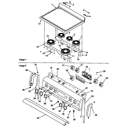 ART6522CC Electric Range Maintop and backguard Parts diagram
