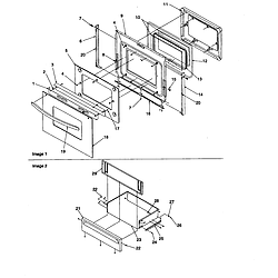 ARTC7511 Electric Range Oven door and storage drawer Parts diagram