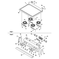 ARTC7511E Electric Range Main top and backguard Parts diagram