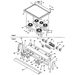 ARTC7522CC Electric Range Maintop and backguard Parts diagram