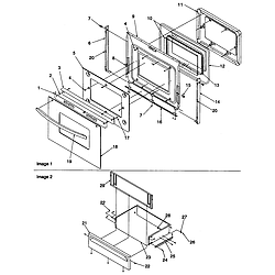 ARTC7522CC Electric Range Oven door and storage door Parts diagram