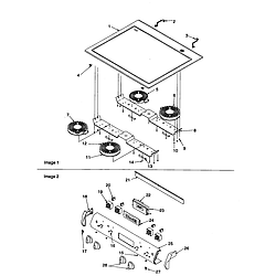 ARTS6651CC Slide-In Electric Range Main top and backguard Parts diagram