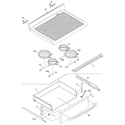 CFEF372BC2 Electric Range Top/drawer Parts diagram