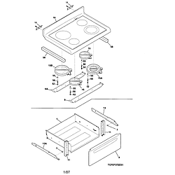 CFEF372EB4 Electric Range Top/drawer Parts diagram