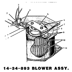 CMT231EC Convection Oven Blower assembly Parts diagram