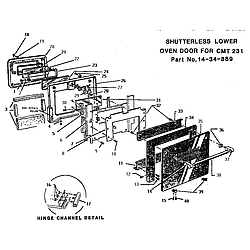 CMT231EC Convection Oven Oven door, lower Parts diagram