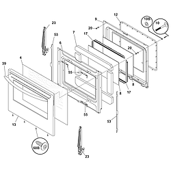 CPLEF398CCB Electric Range Door Parts diagram