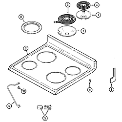 CRE9400ACL Range Top assembly Parts diagram