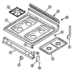 CRG9700AAW Range Top assembly Parts diagram