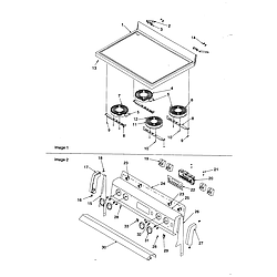 CST6512WW Electric Range Maintop and backguard Parts diagram