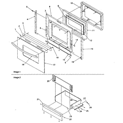 CST6512WW Electric Range Oven door and storage door Parts diagram