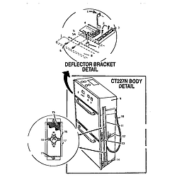 CT227N Electric Wall Oven Deflector bracket detail Parts diagram