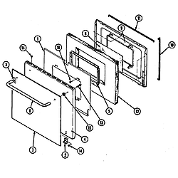 CWE5500BCE Range Door (lower) (cwe5500) (cwe5500bcb) (cwe5500bce) Parts diagram