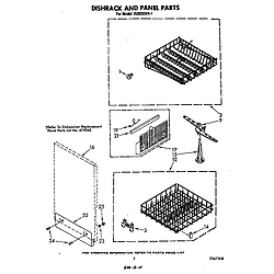 DU6000XR1 Dishwasher Dishrack and panel Parts diagram