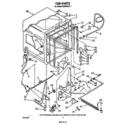 DU6000XR1 Dishwasher Tub Parts diagram