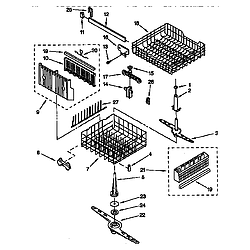 DU8950XY2 Dishwasher Dishrack Parts diagram