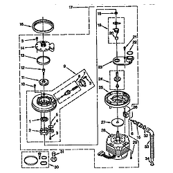 DU8950XY2 Dishwasher Pump and motor Parts diagram