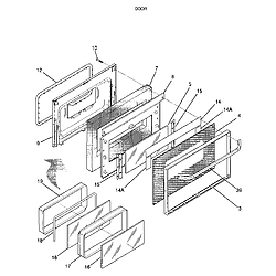 FEF352BADA Electric Range Door Parts diagram