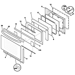 FEF366AWA Electric Range Door Parts diagram