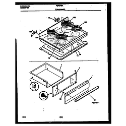 FEF377BADA Range - Electric Cooktop and drawer Parts diagram