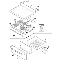 FEFL88ACC Electric Range Top/drawer Parts diagram