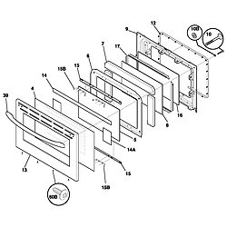 FEFL89CCB Electric Range Door Parts diagram