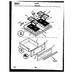 FGF353BADA Range - Gas Cooktop and drawer Parts diagram