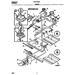 FGF379WECE Gas Range Burner Parts diagram