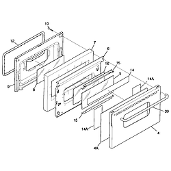 FGF379WECS Range Door Parts diagram