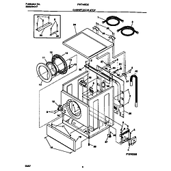 FWT445GES1 Washer Cabinet, door & top Parts diagram