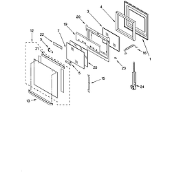 GBD277PDB10 Built In Double Oven - Electric Oven door Parts diagram