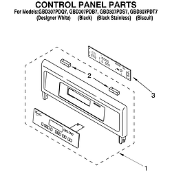 GBD307PDT7 Built-In Electric Oven Control panel Parts diagram