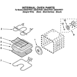 GBD307PDT7 Built-In Electric Oven Internal oven Parts diagram