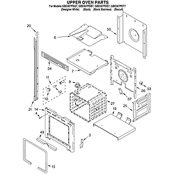 GBD307PDT7 Built-In Electric Oven Upper oven Parts diagram