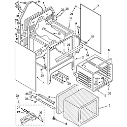 GJP84802 Free Standing - Electric Oven chassis Parts diagram