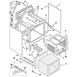 GJSP84902 Free Standing - Electric Oven chassis Parts diagram