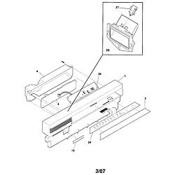 GLDB958AB2 Dishwasher Control panel Parts diagram