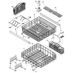 GLDB958AB2 Dishwasher Racks Parts diagram