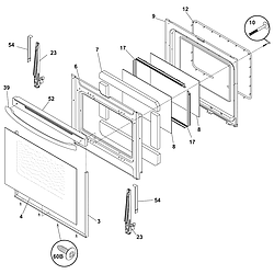 GLEFM397DSB Electric Range Door Parts diagram