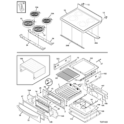 GLEFM397DSB Electric Range Top/drawer Parts diagram