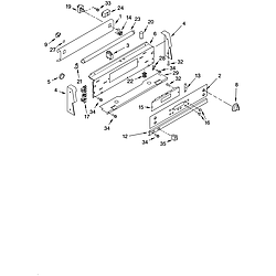 GLP85800 Free Standing Electric Range Control panel Parts diagram