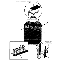 GSC30CVB Gas Range Control panel and heat shield Parts diagram