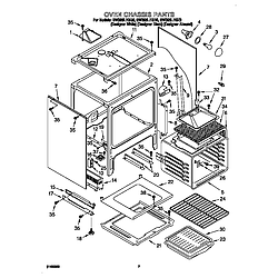 GW395LEGQ0 Gas Range Oven chassis Parts diagram