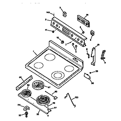 JBP78GS1BB Electric Range Cooktop Parts diagram