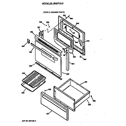 JBS27GV3WH Electric Range Door & drawer Parts diagram