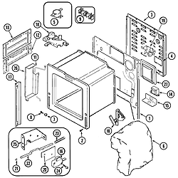 JDS9860AAB Slide-In Dual-Fuel Downdraft Range Body Parts diagram