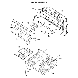 JGBP34GEP1 Gas Range Main top section Parts diagram